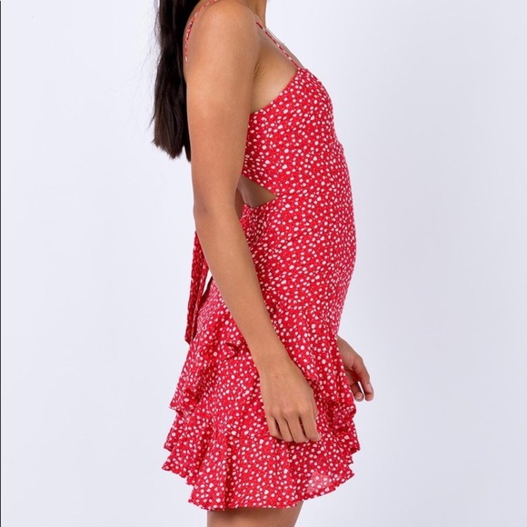 New Princess Polly Grasby Red Floral Dress (24) - Picture 4 of 6